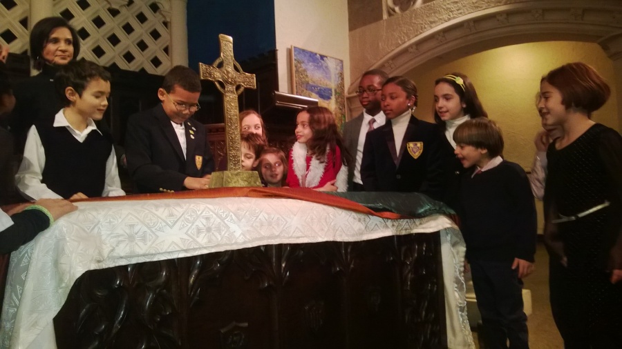 children at church alter